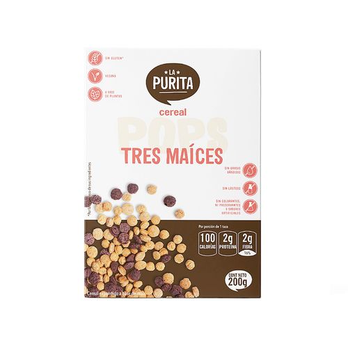 Cereal Pop's Tres Maíces La Purita Verdad 200 g