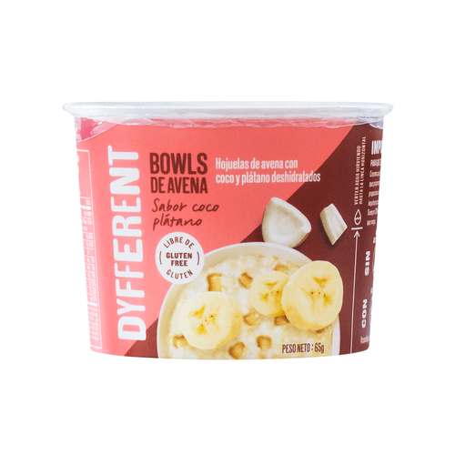 Bowls de Avena con Coco y Plátano sin Gluten Dyfferent 65 g