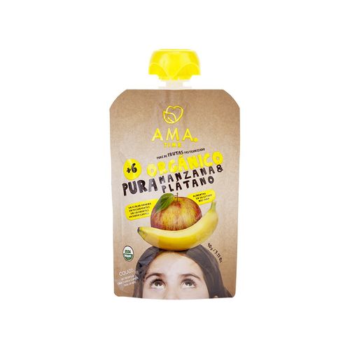 Puré de Manzana y Plátano Orgánico Ama Time 90 g