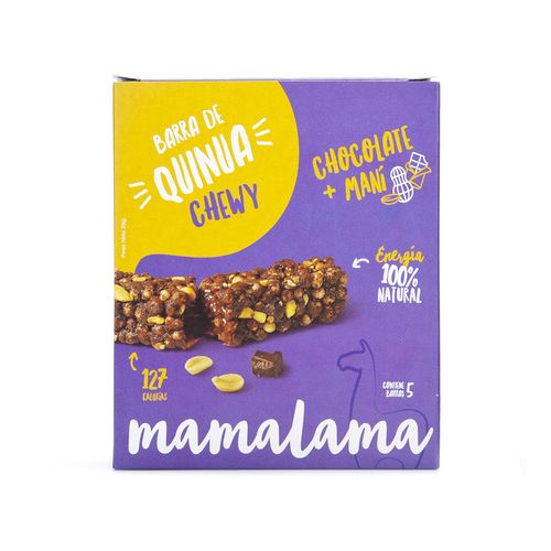 Barra de Quinua, Maní y Chocolate Mamalama 5 und