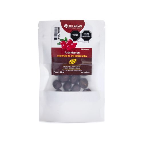 Arándanos Bañados en Chocolate Bitter 80% Cacao Quillacao 30 g