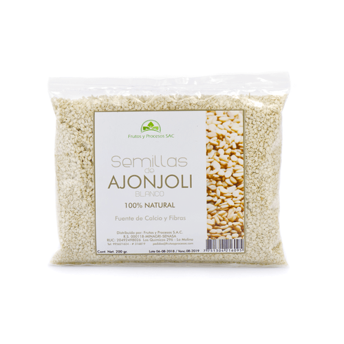 Semillas de Ajonjolí Blanco Frutos y Procesos 200 g