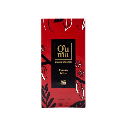 Chocolate de Cacao Nibs 70% Cacao Q'uma 70 g