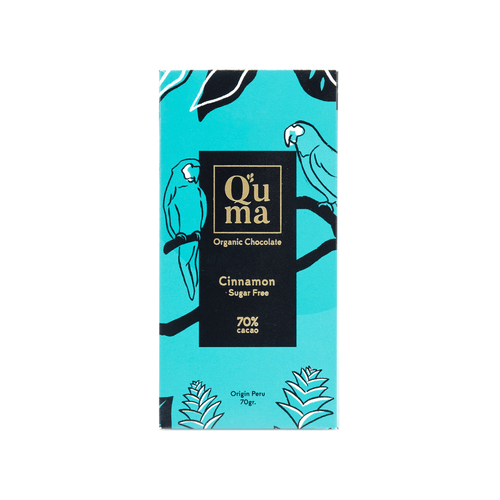 Chocolate con Canela sin Azúcar 70% Cacao Q'uma 70 g