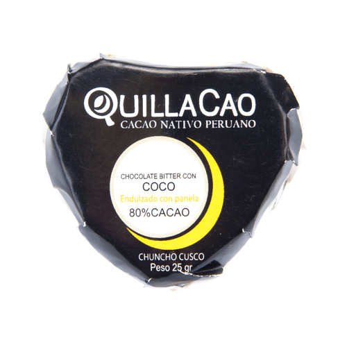 Corazones de Chocolate Bitter con Coco Quillacao 25 g