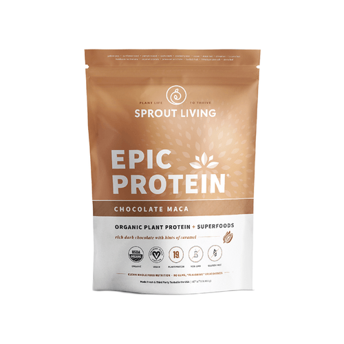 Proteína Vegana Epic Vegana sin Gluten de Chocolate y Maca Sprout Living 455 g