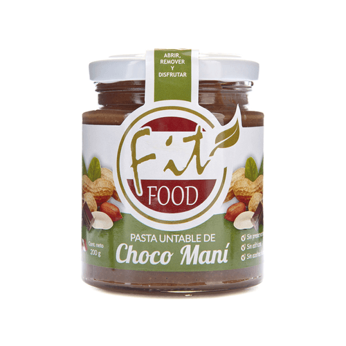 Mantequilla de Chocolate y Maní Endulzado con Stevia Fit Food 200 g