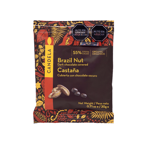 Castaña Cubierta con Chocolate Bitter Orgánico Candela 20 g