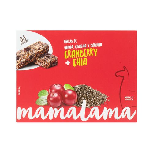 Barra Energética de Cranberry y Chía Mamalama 20 g 5 und