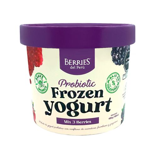 Helado de Yogurt Con Confitura de Arandano, Frambuesa y Zarzamora Berries del Peru 500 ml