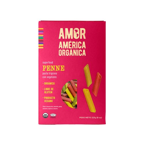 Penne Multigrano con Vegetales Orgánico América Orgánica 227 g