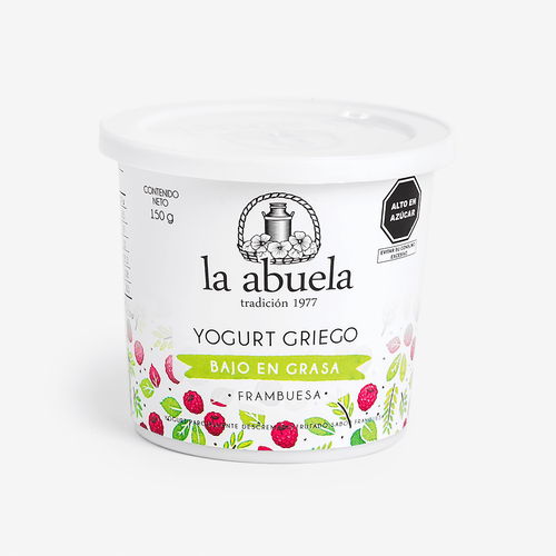 Yogurt Griego Bajo en Grasa Sabor a Frambuesa La Abuela 150 g