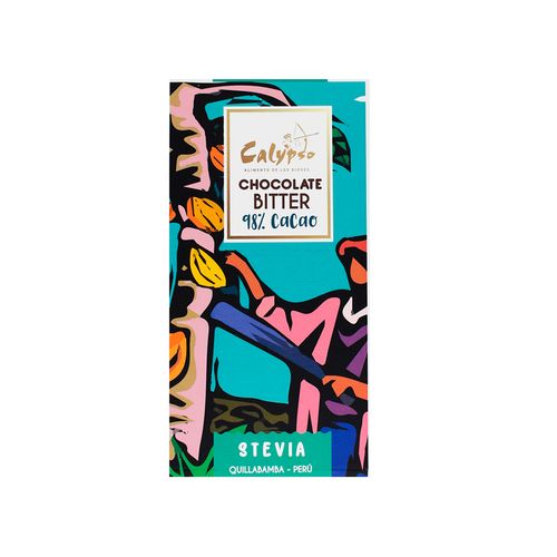 Tableta de chocolate 98% Cacao endulzado con Stevia Calypso 50 g