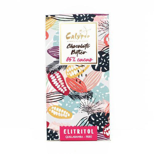 Tableta de chocolate 85% Cacao endulzado con Eritritol Calypso 50 g