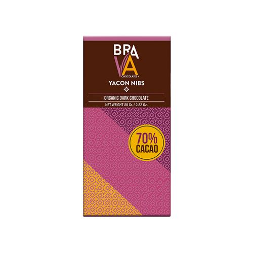 Chocolate 70% c/yacón Nibs Brava 80 g