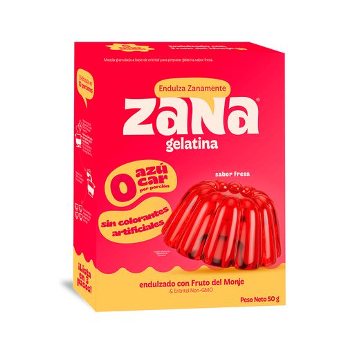 Gelatina Sabor a Fresa zana 50 g