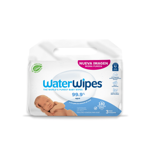 Toallitas Humedas Waterwipes 3 paquetes 60 und