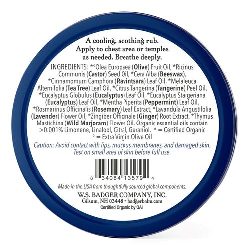 Ungüento Aromático de Eucalipto y Menta Badger 56 g