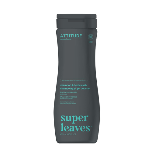 Shampoo y Gel de Baño de Sauce Negro y Aspen Attitude 473 ml
