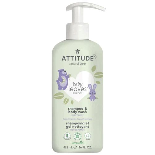 Shampoo y Body Wash de Manzana Attitude 473 ml