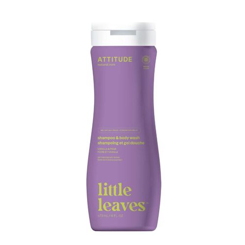 Shampoo y Gel de Baño de Vainilla y Pera Attitude 473 ml