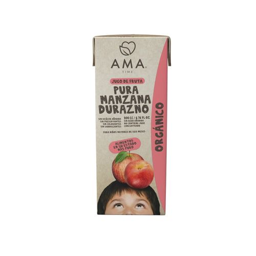 JUGO MANZANA/DURAZNO ORG TP AMA TIME 200ML