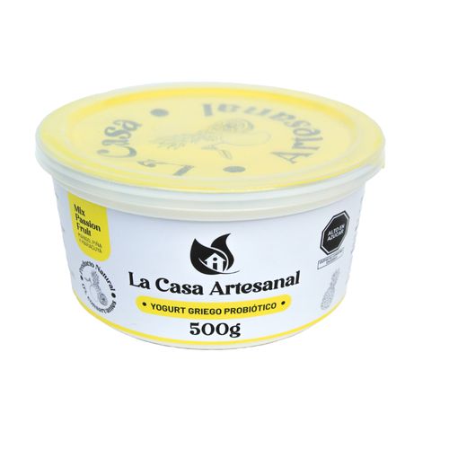 Yogurt griego probiotico passion fruit 500 gr La Casa Artesanal