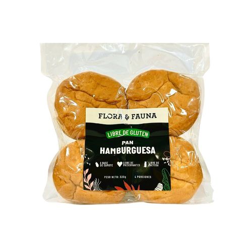 Pan de hamburguesa 320G sin gluten Flora y Fauna