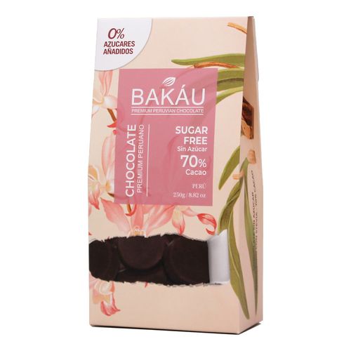 Chocolate c/stevia 70% 250gr Bakáu