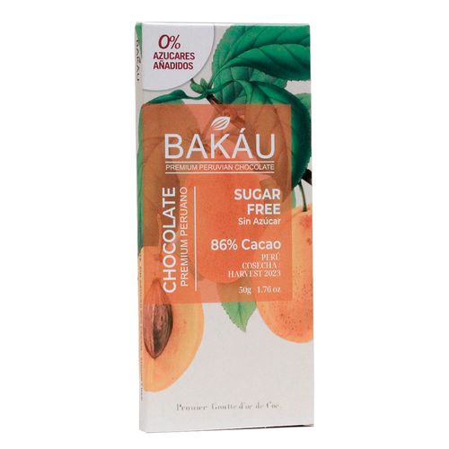 Chocolate c/monk fruit 86% 50gr Bakáu