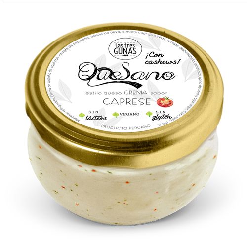 Queso Crema Vegano Sabor Caprese Las tres Gunas 190 g