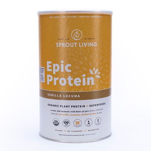 Proteína Vegana Epic sin Gluten de Vanilla y Lúcuma Sprout Living 2 lb