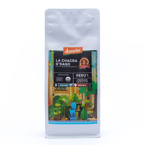 Café en Grano Tostado Medio La Chacra D´dago 250 g