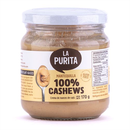 Mantequilla 100% Cashews La Purita Verdad 170 g