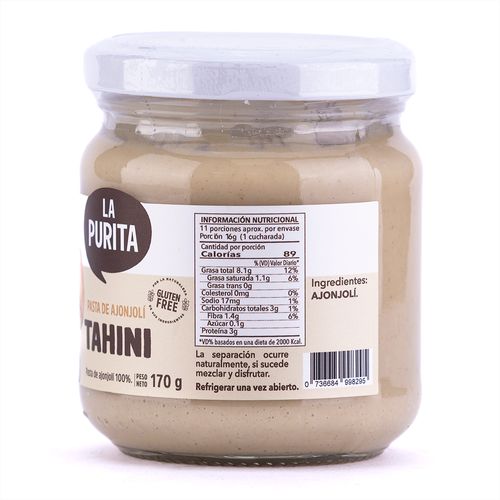 Pasta de Ajonjolí Tahini La Purita Verdad 170 g
