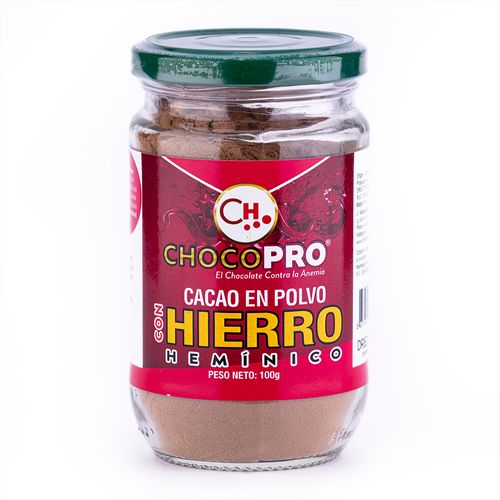 Cacao Polvo c/hierro 100G Chocopro