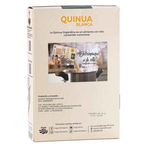 Quinua Blanca Orgánica Organdina 1 kg