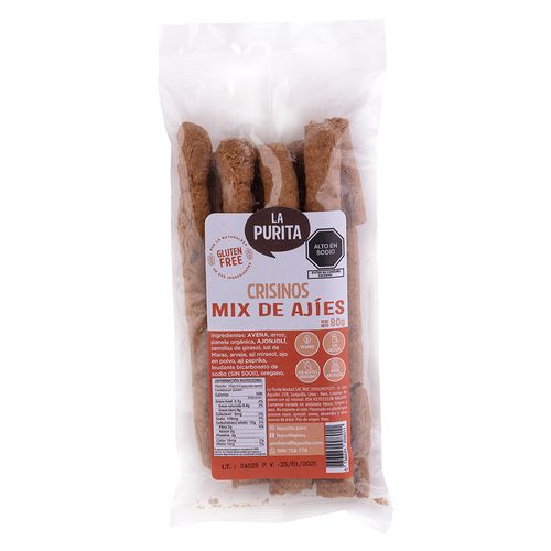 Crisinos de Avena y Ajies La Purita Verdad 80 g