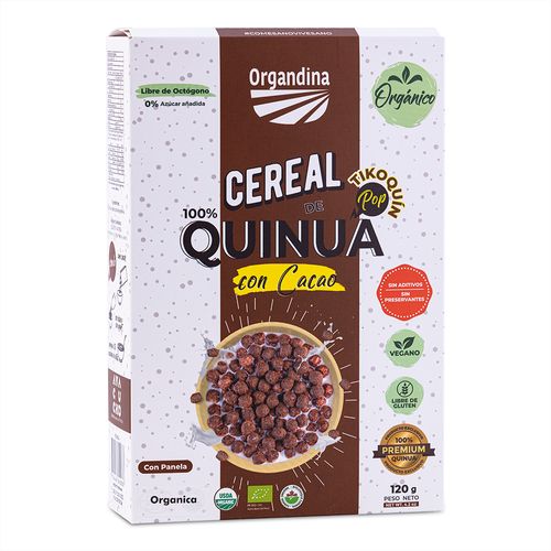 CEREAL POP QUINUA CACAO ORGANDINA 120 GR