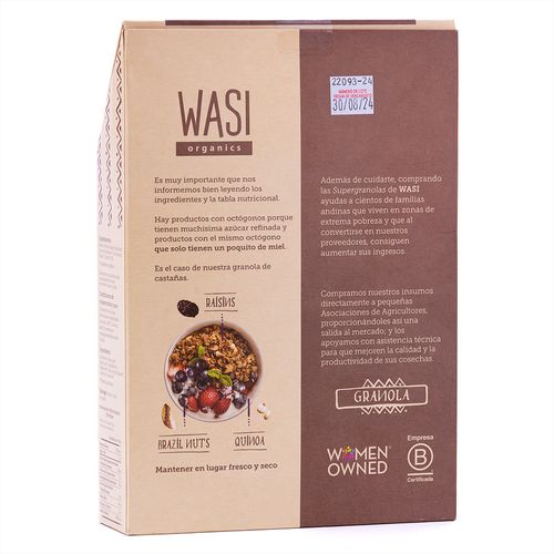 Granola de Castañas Wasi Organics 300 g