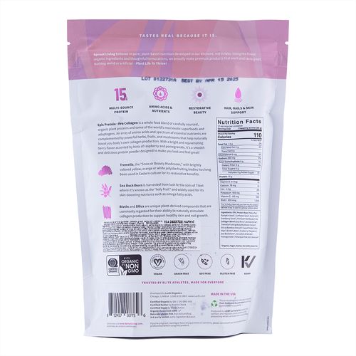 Proteína Vegana Epic sin Gluten Pro Collagen Sprout Living 0.8 lb