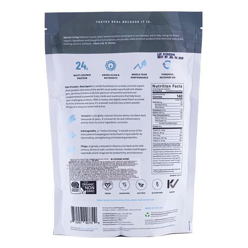 Proteína Vegana Epic sin Gluten Pro Real Sprout Living 1.1 lb