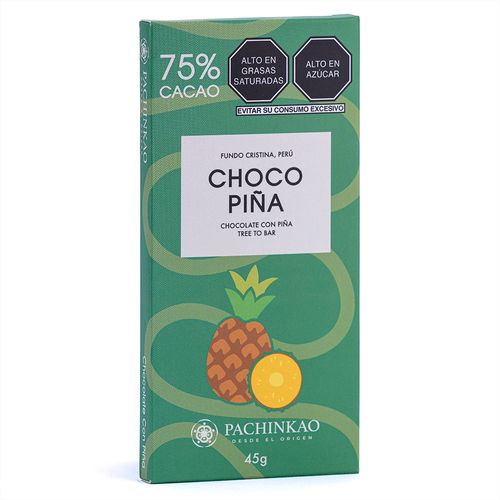 Choco Piña 75% cacao x 45gr Pachinkao
