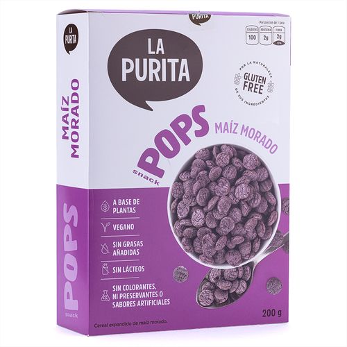 Cereal Pop's de Maíz Morado La Purita Verdad 200 g