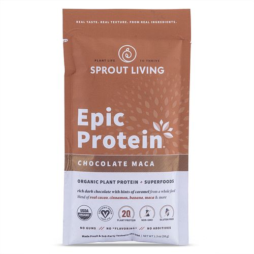 Proteína Vegana Epic sin Gluten de Chocolate y Maca Sprout Living 35 g