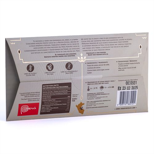Chocolate Dark Origen Ucayali 73% Cacao Tribar 65 g