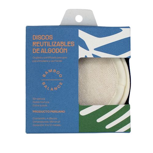 Discos de Algodón Orgánico Bamboo Balance 4 und