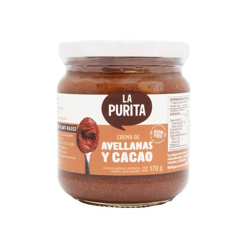 Crema de Avellanas y Cacao La Purita Verdad 170 g
