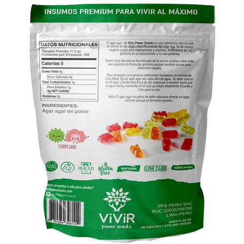 Agar Agar Vivir Power Snacks Bolsa 284 g
