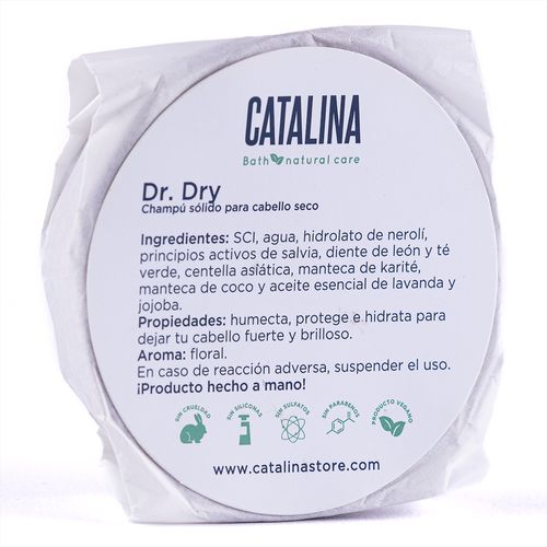 Champu Sólido Dr. Dry Catalina Bath<(>&<)>Naturalcare 100g